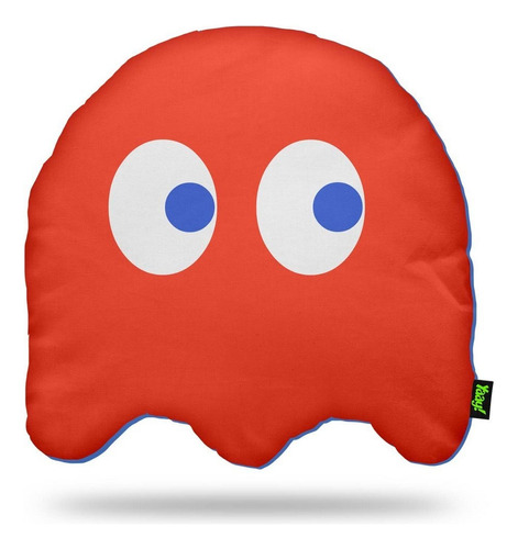 Almofada Fibra Vermelha E Azul Dupla Face - Fantasma Pac Man