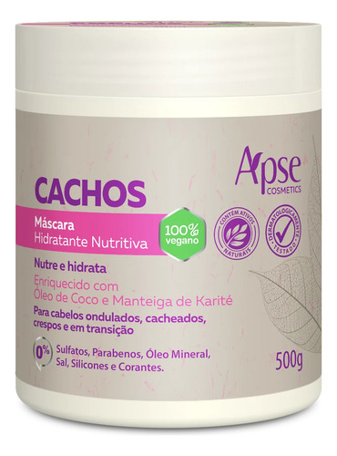Máscara Apse Cachos Hidratante Nutritiva 500g Apse