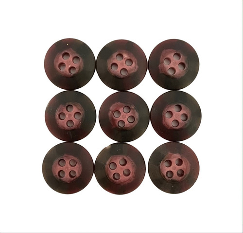 Pack De 9 Botones 1,7cm Negro Con Rosado