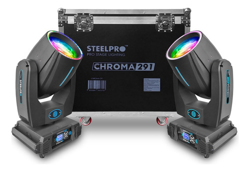 Case 2 Cabezas Moviles Led Beam 12r Rainbow+frost Steelpro