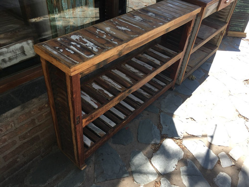 Mesa De Arrime Quesera Madera Reciclada Vintage