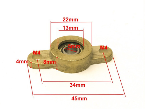 Imagem 2 de 2 de 12 Mancal Com Rolamento Para Eixo 5mm Kfl05