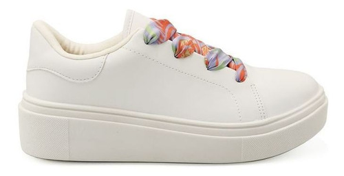 Tenis Vizzano Flatform Branco Lenço Multi Color 1339.321