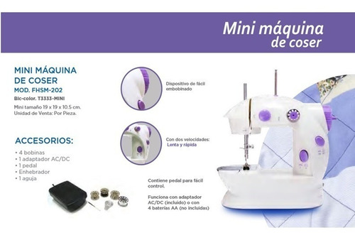 Imagen 7 de 7 de Mini Máquina Coser Portátil Automática 2 Velocid Pedal Coats