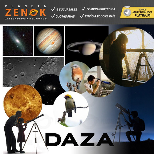 Imagen 4 de 8 de Telescopio Refractor Daza Aluminio Lentes Terrestre Y Lunar