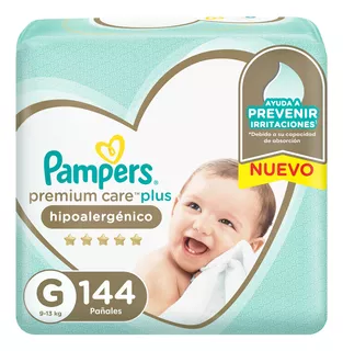 Pampers Premium Care Grande 72 u - Combo 2 Paq (144 Pañales) Tamaño Grande (G)