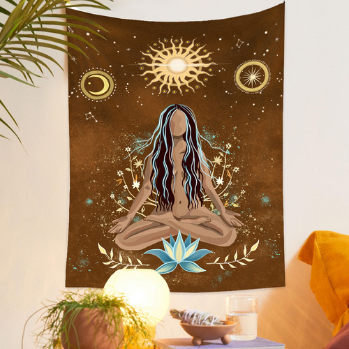 Tapiz Bohemio De Pared Qy6042 Para Habitación, 100 X 150 Cm