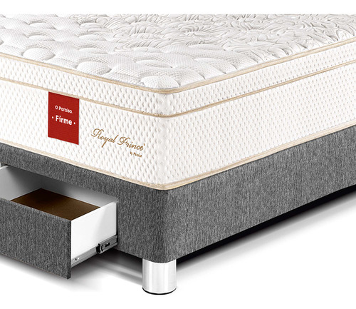 Paraiso Royal Prince cama con cajones 2.0 Plz color Gris Americana