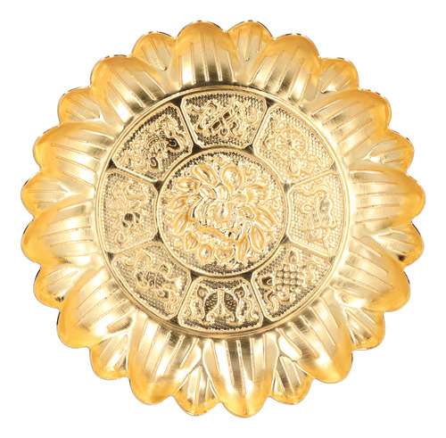 Frutero Con Diseño Dorado Con Bandeja De Fruta