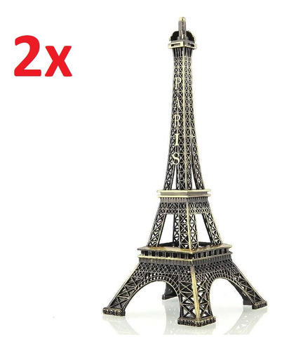 Kit 2 Miniaturas Torre Eiffel Decorar Quarto Sala Escritório
