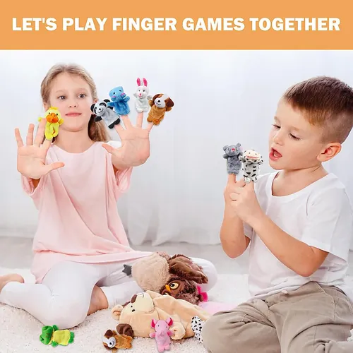 Set De 10 Marionetas De Dedo De Animales – Peluche Suave De 6x7 Cm – Fomenta La Imaginación Y El Lenguaje – Regalo De Cumpleaños Y Fiestas Para Niños – Fáciles De Limpiar
