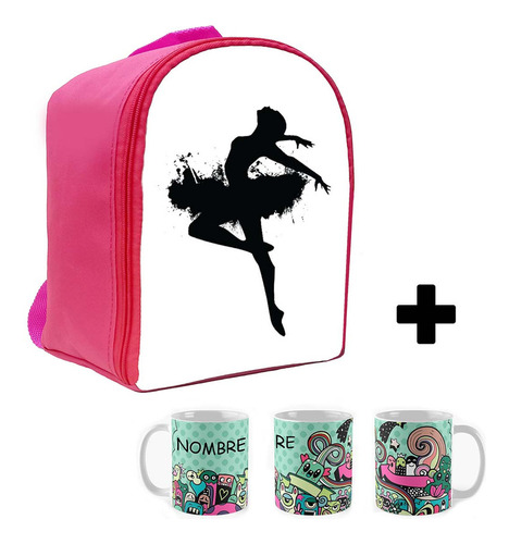 Mochila Jardin Bailarina Ballet Mas Taza Plastica Mjr 29