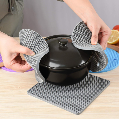 Apoya Pava Posa Fuentes Silicona Cocina Ollas Platos 17cm Color Vede Cuadrada Verde