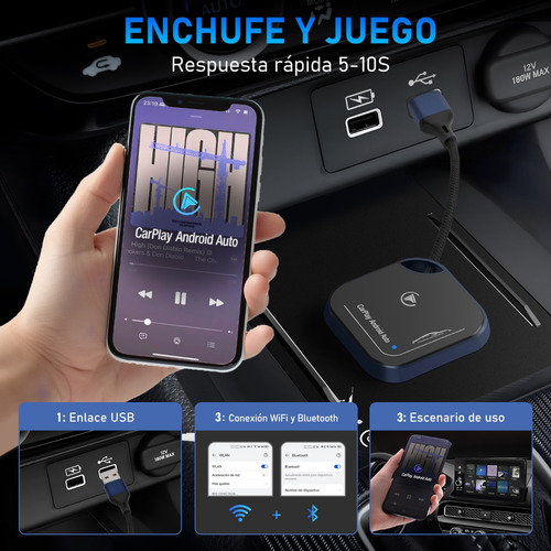 Carplay Inalambrico Adaptador 2 En 1 Carplay Y Android Auto