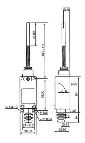 Imagen 4 de 4 de Tz-8168 Cntd Interruptor Limite 1nc+1no Muelle Helicoidales