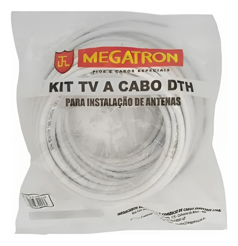 Kit Cabo Coaxial Megatron Rg6 67% 15 Metros