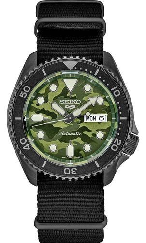 Reloj Seiko 5 Sports Srpj37 Para Hombre Automático De Nylon