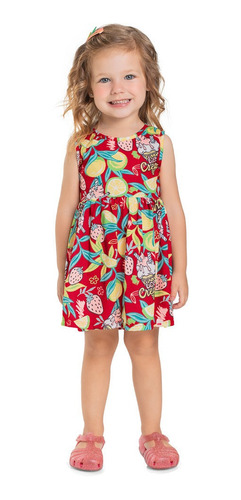 Vestido Infantil Meia Malha Penteada Marlan 62583  Tam 4 À 8