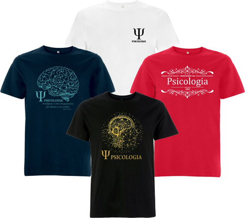 Kit 4 Camisetas Psicologia,masculina,promoção,100 Algodão