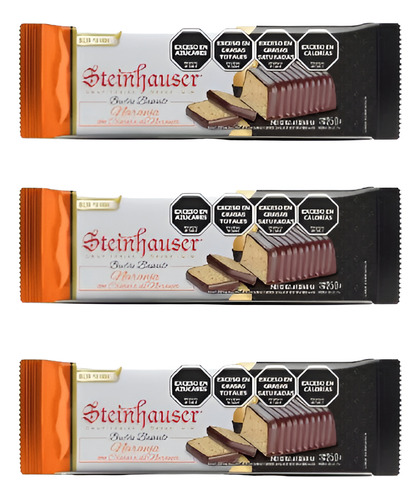 Pack X3 Budines Steinhauser Naranja Bañado Chocolate 250g