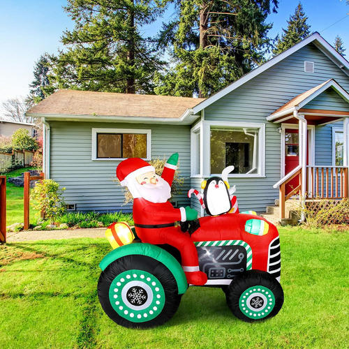 Retisee De 5 Pies De Altura Navidad Inflable Santa Claus Tra