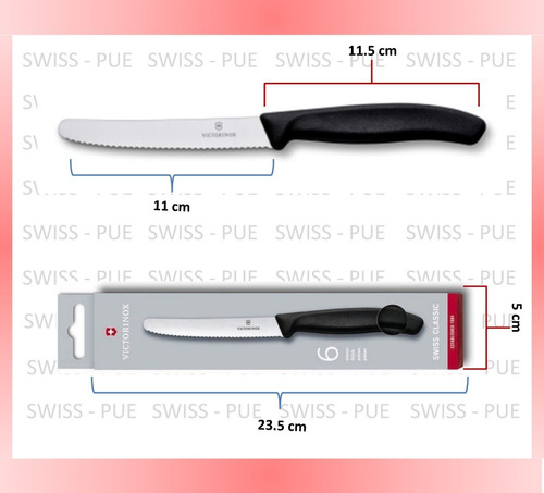Imagen 3 de 3 de Juego Cuchillos Para Mesa 6 Piezas, Negro, Victorinox(6.78)