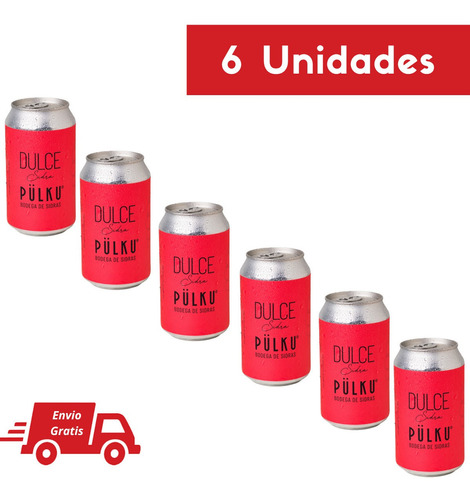 Sidra Patagónica Pülku - 6 Latas Dulce X 354 Cc