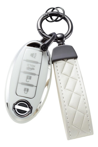 Compatible Con Nissan Key Fob Cover 4 Botón Auto Start Soft 