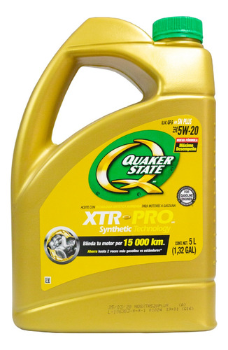 Aceite Quaker State Multigrado Xtr-pro 5w20 Garrafa 5 Lts