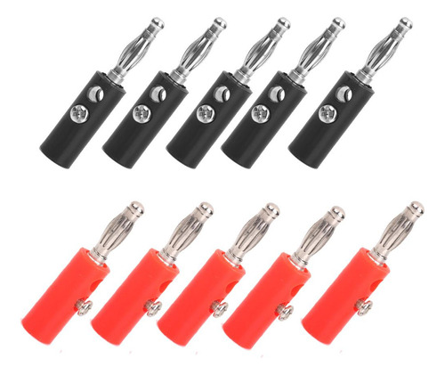 10pcs Banana Plátano Conectores De Nuevos Rojo + Negro 4mm