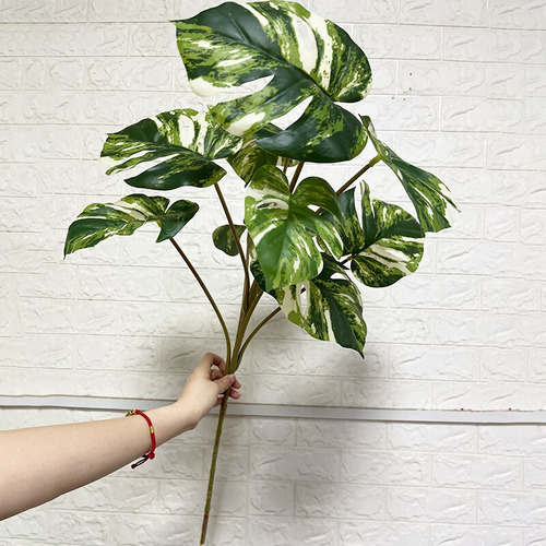 Árbol Grande De Plástico Con Ramas Falsas De Monstera Para P