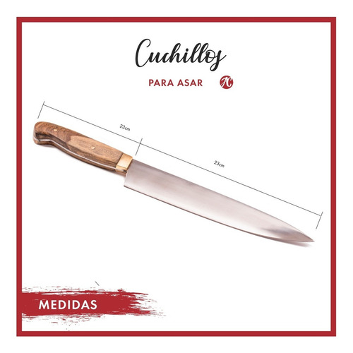 Imagen 3 de 5 de Cuchillo Artesanal Acero Con Chaira Mission