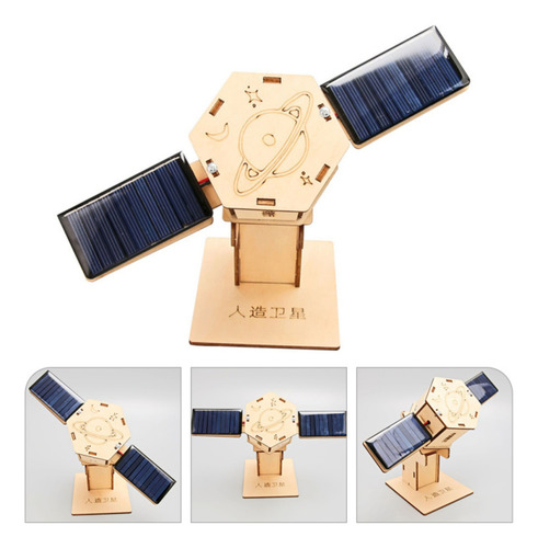 Kit Didáctico Solar Satélite Giratorio Madera Para Armar