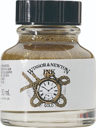 Tintero Tinta Líquida Dibujo 30 Ml Oro Gold Winsor & Newton