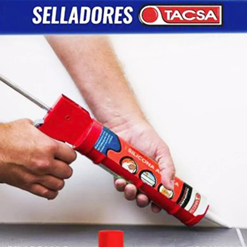 Imagen 3 de 9 de Silicona Sellador Tacsa Acetica Negra 280ml Multiusos