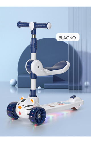 Scooter Infantil Patin Con Asiento Luces Y Musica 3 En 1