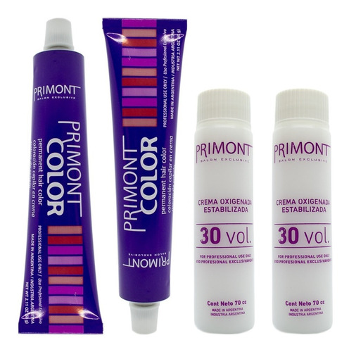 Primont Color Kit 2 Tinturas 60gr + 2 Oxidantes Coloración