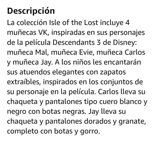 Descendientes Coleccion X4 Muñecas Mal, Evie, Carlos Y Jay