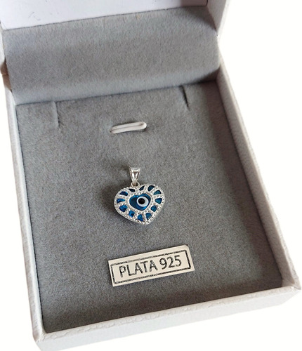 Dije Corazon Ojo Plata 925 Proteccion