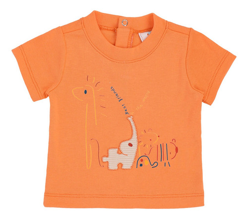 Conjunto Pantalón Playera Y Babero Para Bebé Mondo Bambino Naranja - Hueso 6 M