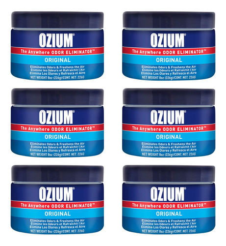 Gel Eliminador De Odores Ozium 240ml, Pacote Com 6 Unidades
