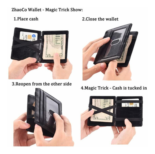 Genuine Leather Slim Zhaoco Minimalist Rfid Magic Wallet 