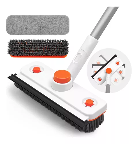 Cepillo de limpieza de ducha con mango largo – Esponja de cepillo de  limpieza de suelo, para baño, cocina, zócalo, bañera, ventana de pared