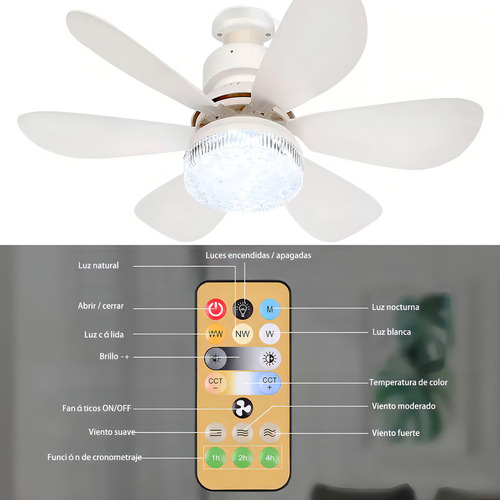 Ventilador De Techo Haimo E27 Con 6 Palas De Plástico