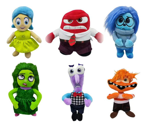 6pcs Inside Out Anger Sadness Disgust Fear Peluche Muñeca 