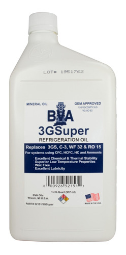 Aceite Refrigerante Mineral 32 3gsuper Litro Bva3q Bva