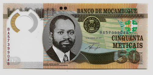 Fk Billete Mozambique 50 Meticais 2011 P-150a Polimero Unc