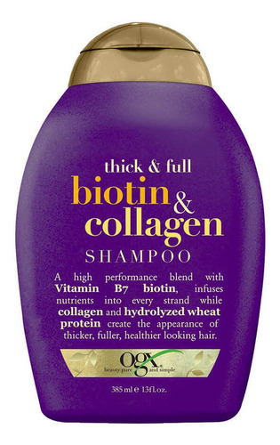 Shampoo Ogx Biotin & Collagen 385ml Mar - mL a $178