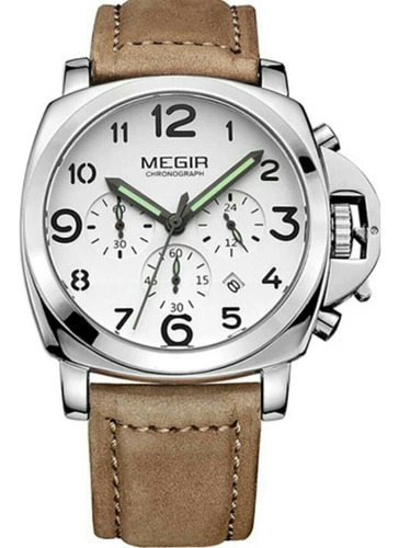 Relogio Masculino Megir 3406 Cronógrafo Resi Água Frét Gráts