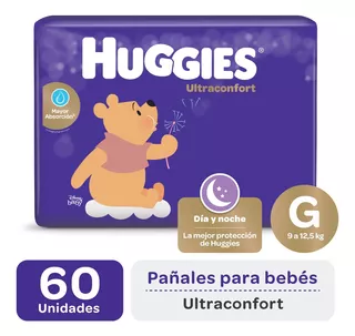 Pañales Para Bebés Huggies Ultra Confort G 60un